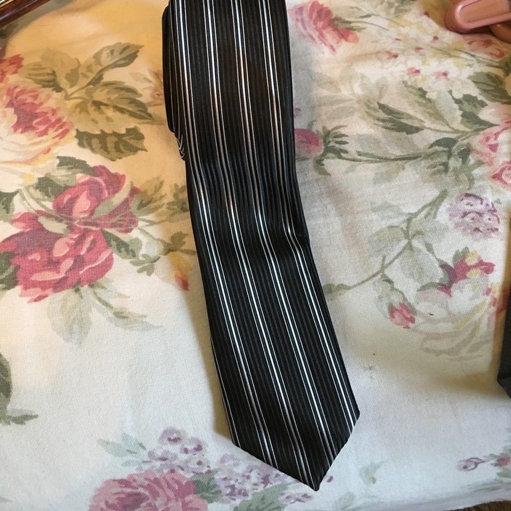 Black striped tie