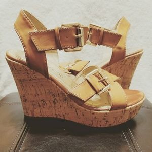 Cathy Jean cognac wedges