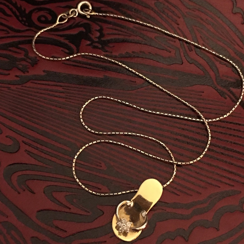 💯% Auth Yellow & White gold 14K/diamond necklace