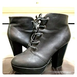 Platform tie up booties