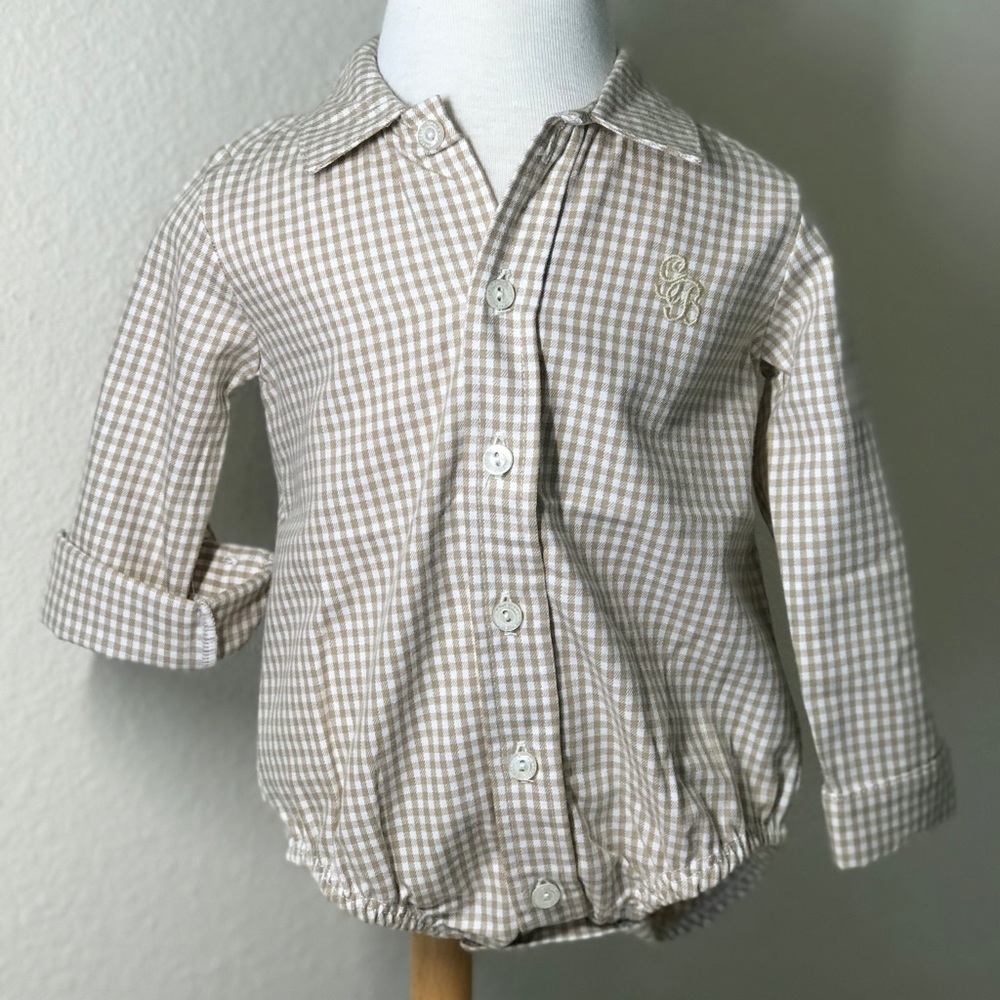 NEW Girandola European Baby Boy Collard Bodysuit