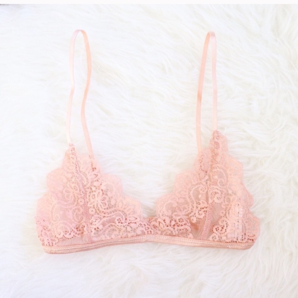 Sheer Pink Lace Bralette - Picture 2 of 6