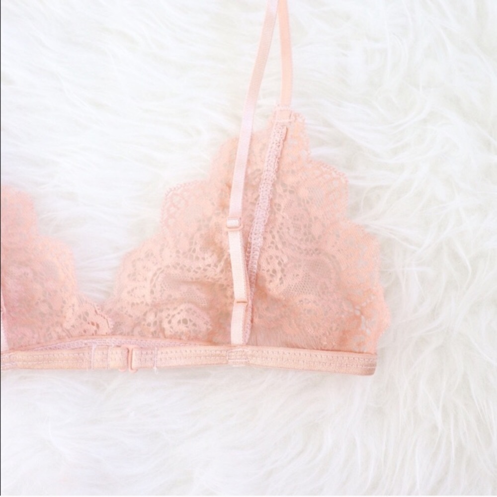 Sheer Pink Lace Bralette - Picture 4 of 6