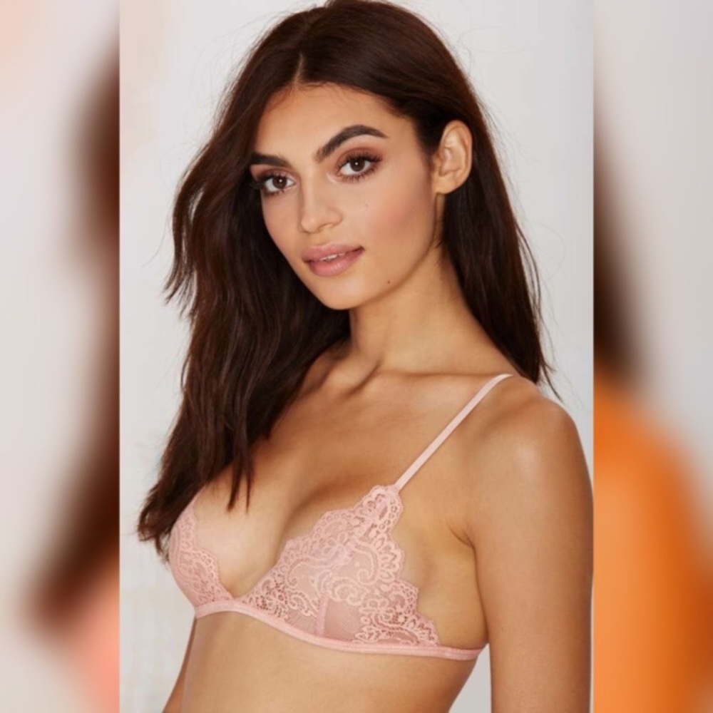 Sheer Pink Lace Bralette - Picture 5 of 6
