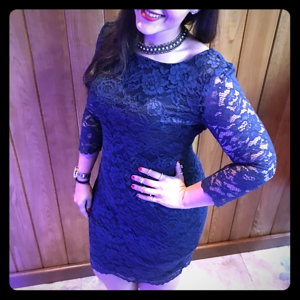 Navy blue lace dress