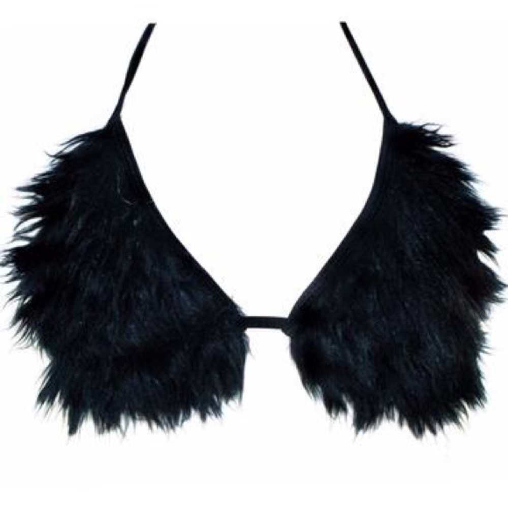 *SOLD ON MERC* Oceanmoon Black Fur Rave Bra