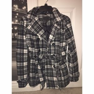 NWOT JouJou Plaid Peacoat