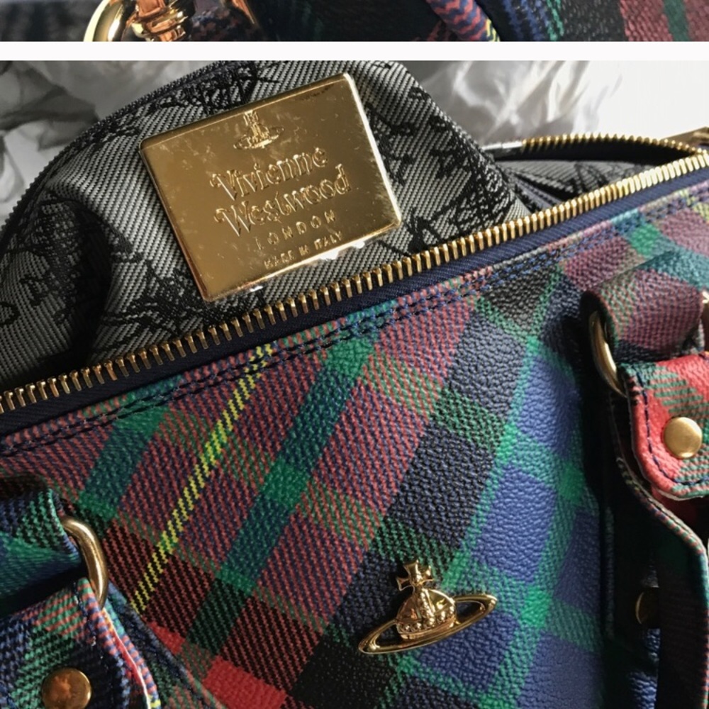 Vivienne Westwood Rainbow Plaid Handbag Purse