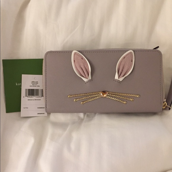 Kate Spade Rabbit Bunny Neda "Hop to It" Zip Wallet - Picture 5 of 8