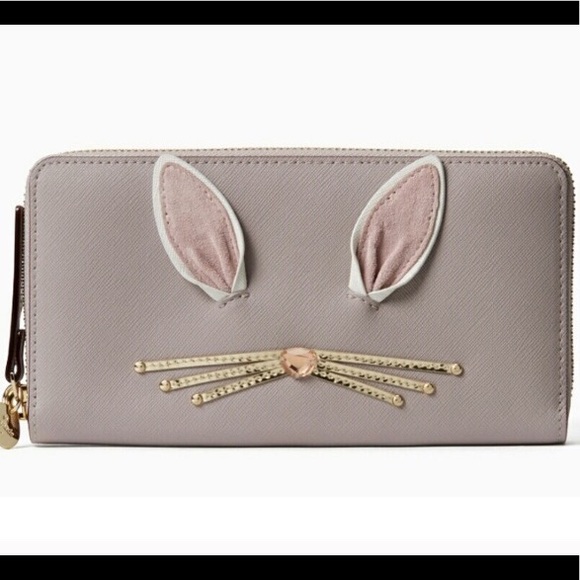 Kate Spade Rabbit Bunny Neda "Hop to It" Zip Wallet - Picture 7 of 8
