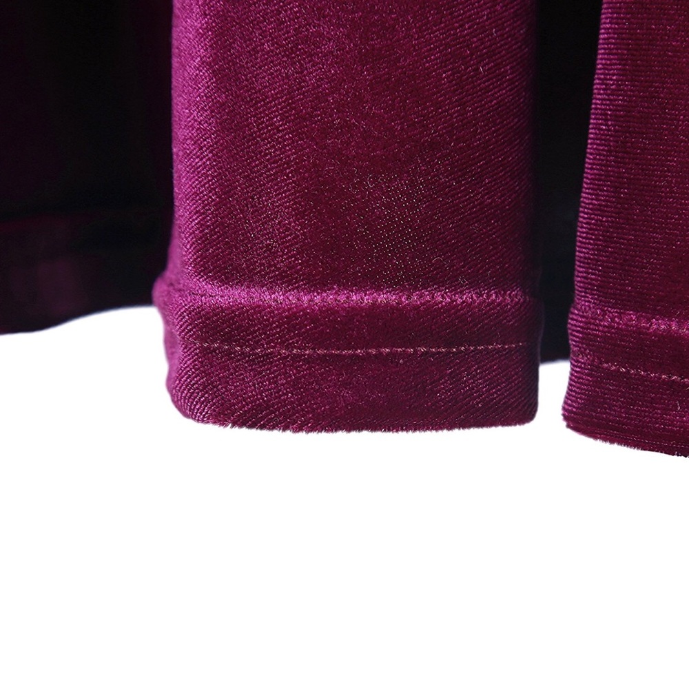 ‘Emerson’ Wine Red Velvet Skater Skirt - Picture 6 of 8
