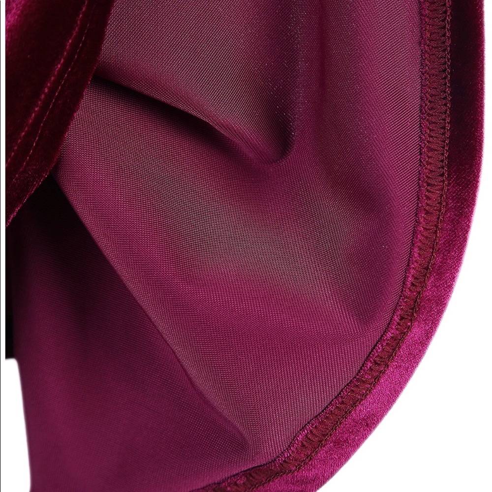 ‘Emerson’ Wine Red Velvet Skater Skirt - Picture 7 of 8
