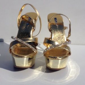 Gold platform sandals