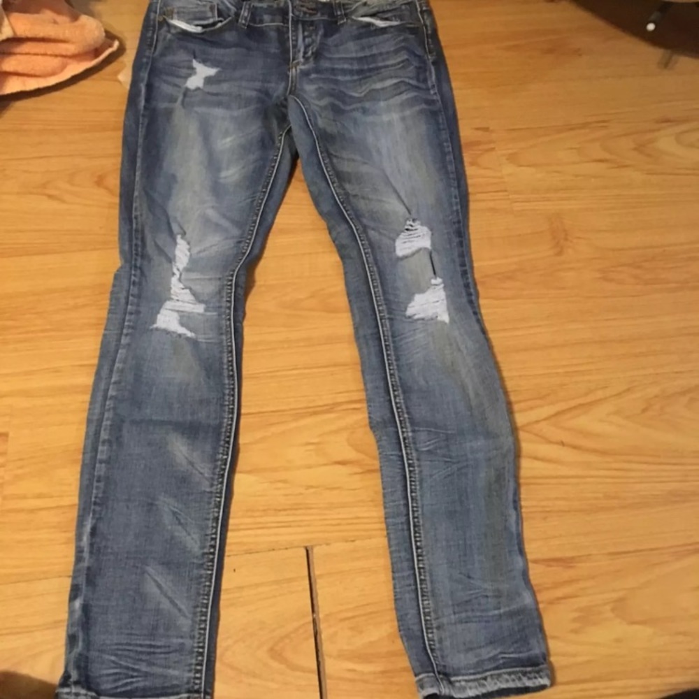 Indigo rein distressed skinny jeans 11