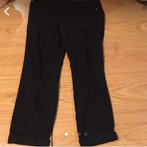 Silver crush distressed black Crops 11/12