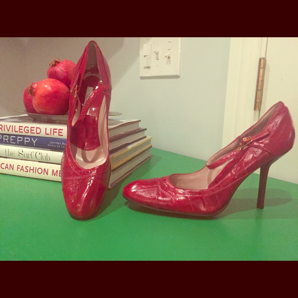 Pollini Red Croc Heels