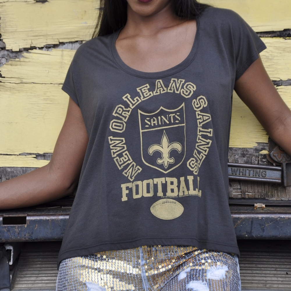 BAGGY FIT NFL NEW ORLEANS SAINTS TEE TOP XS