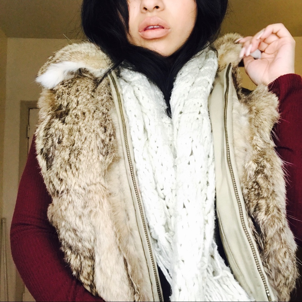 100% Natural Rabbit fur vest
