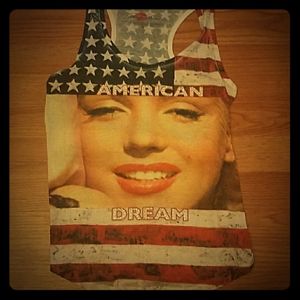 Marilyn Monroe tank top flag