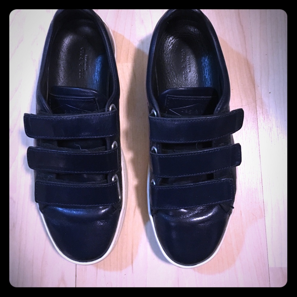 Rag & Bone navy leather sneakers