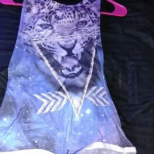 Tiger triangle tie-dye tank top