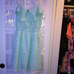 BLUE STRAPPED SUNFLOWER DRESS