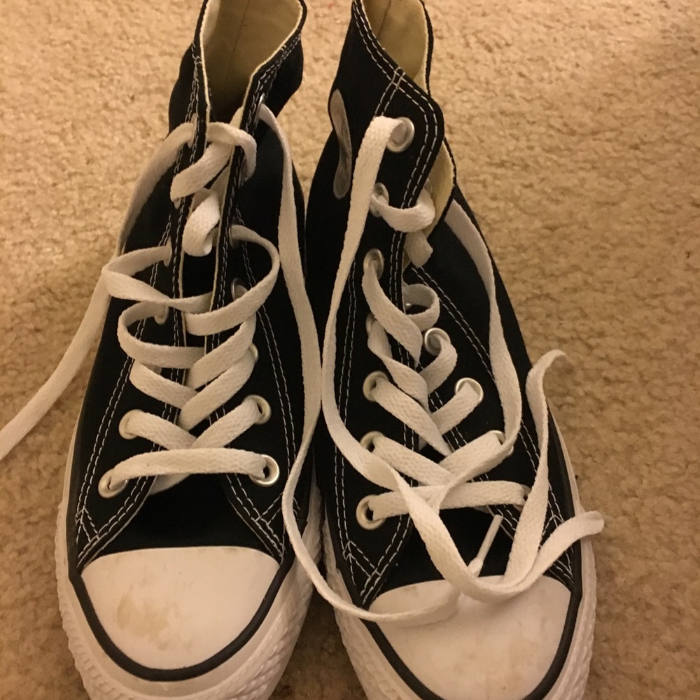 Black classic converse high tops 4 sale