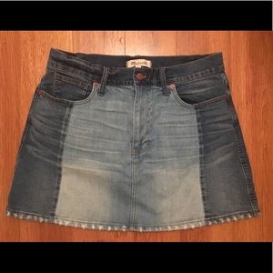 Madewell Pieced McCarren Raw-Hem Jean Skirt