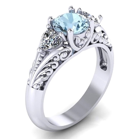 Jewelry - STERLING SILVER VINTAGE STYLE AQUA