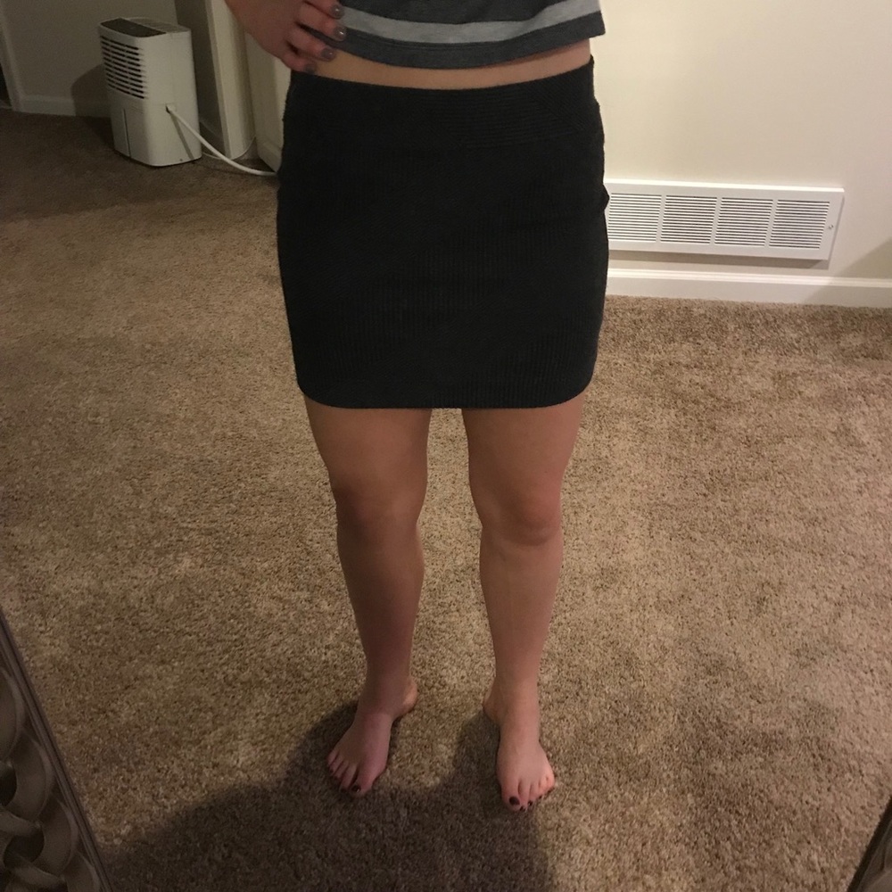 Charcoal Grey Patterned Mini Skirt Sz. S  Madewell