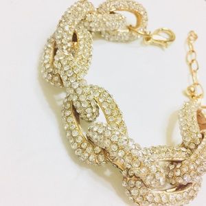 Gold Chunky Pave Link Bracelet