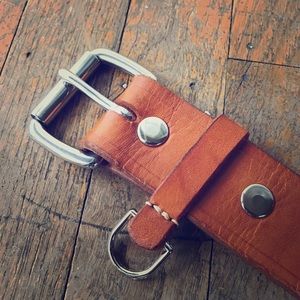 Leather belt Full grain, Saddle tan, key holder