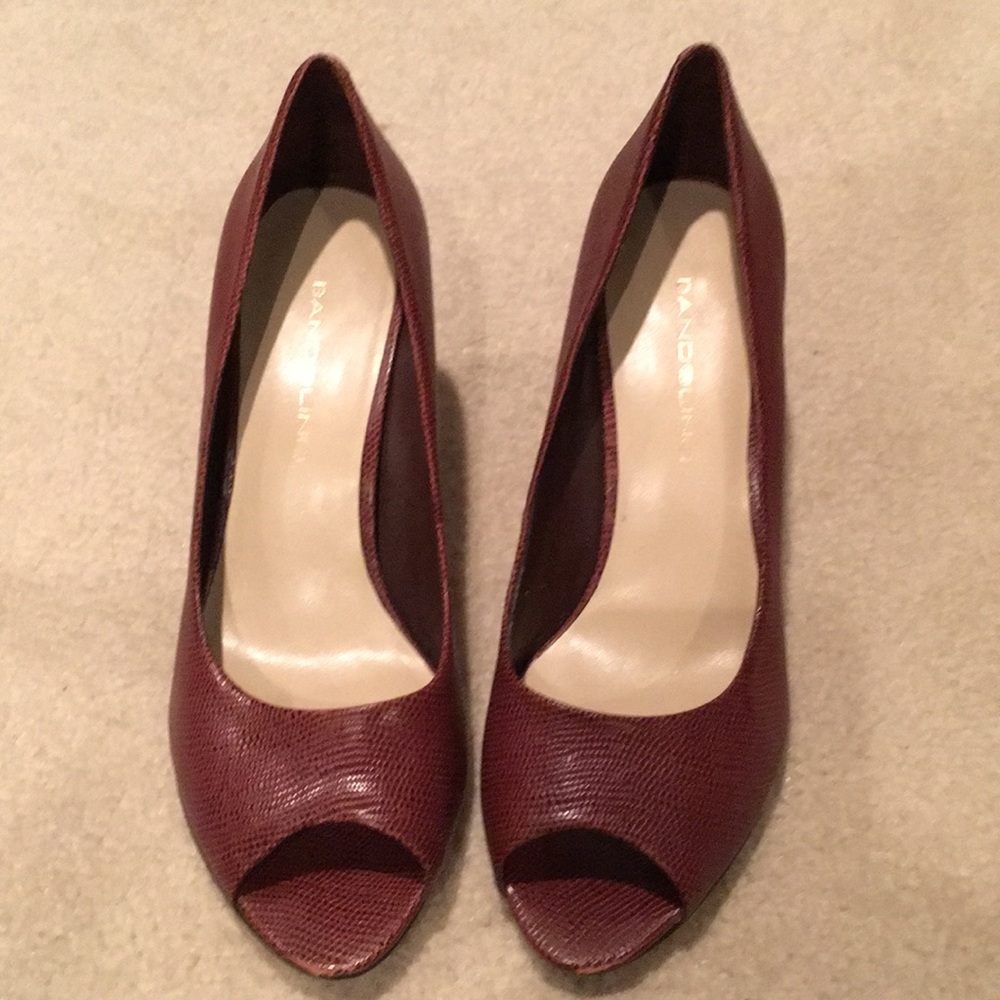 Bandolino brown heels snakeskin pattern