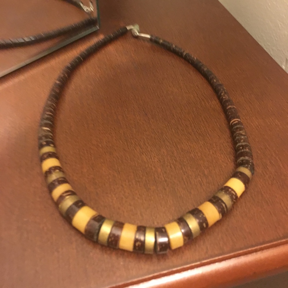 Brown and Gold Beaded Necklace