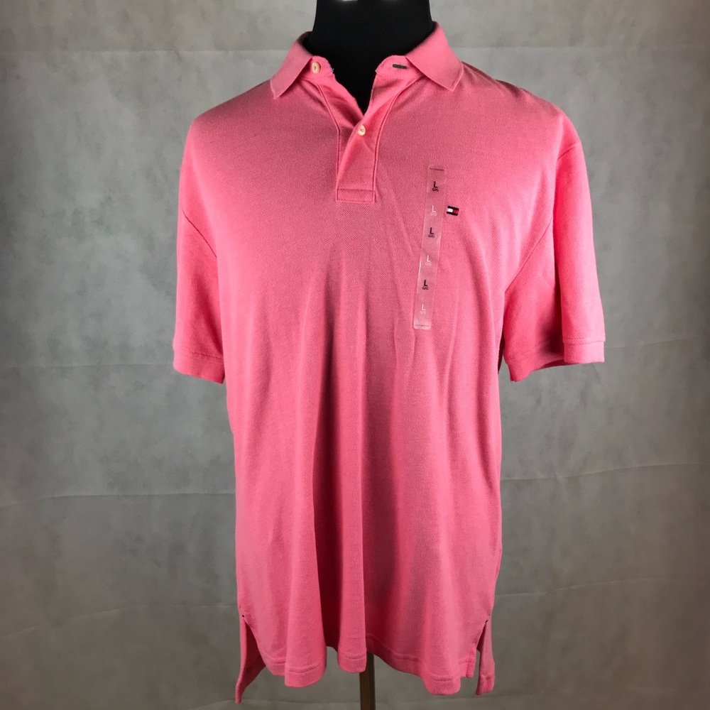 Tommy Hilfiger Classic Fit Polo Shirt L Pink NWT