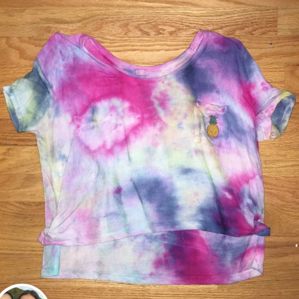 Tie dye pineapple crop top