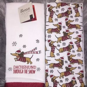 Dachshund Doxie Wiener Sausage dog dish towel set