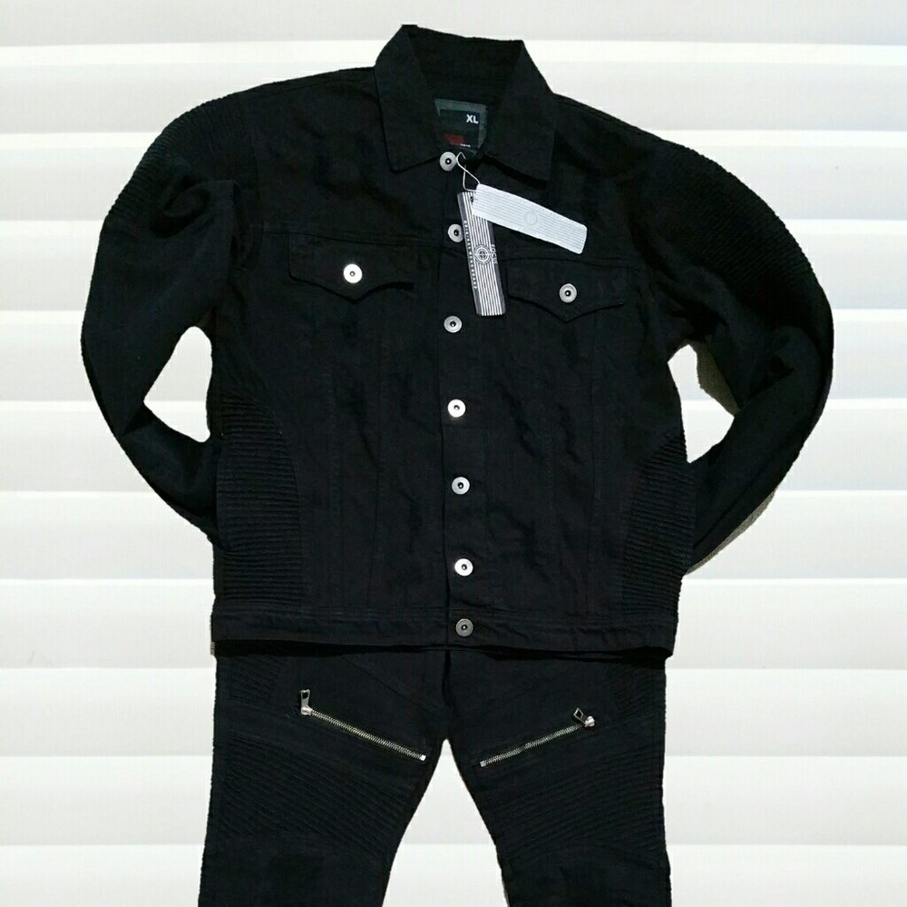 Biker ripped  jacket jean set 2017(new)