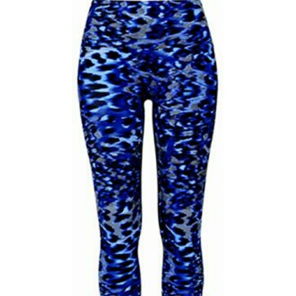 K Deer blue leopard leggings kids L or Xs women