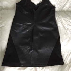 Charcoal genuine leather black dress New!