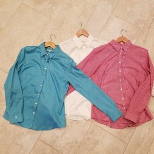Set of THREE BR button down no-iron!Sz14