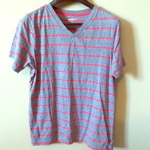 V-Neck Striped Tee for Men