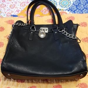 Authentic Micheal Kors very large bag black silver