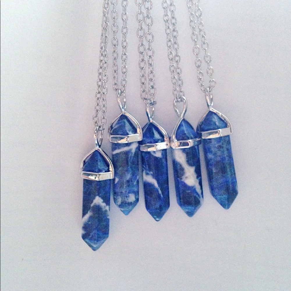Sodalite Crystal Point Necklace