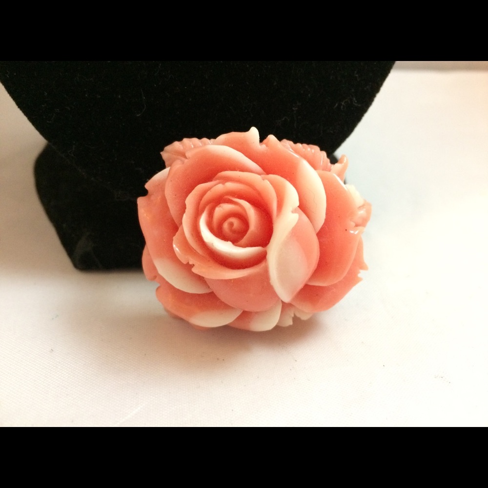 SOLD New Coral Japanese Pink/White Coral Brooch