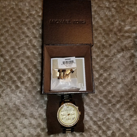 Michael Kors Gold and Tortoise Shell Womens Watch