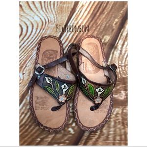 Tooled Leather kids flip flop sandals