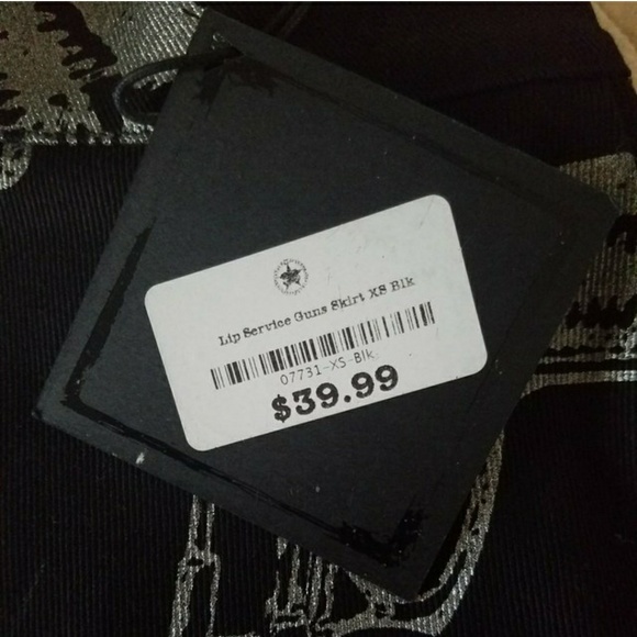 Lip Service Cult Silver Gun Skater Skirt - Picture 4 of 4