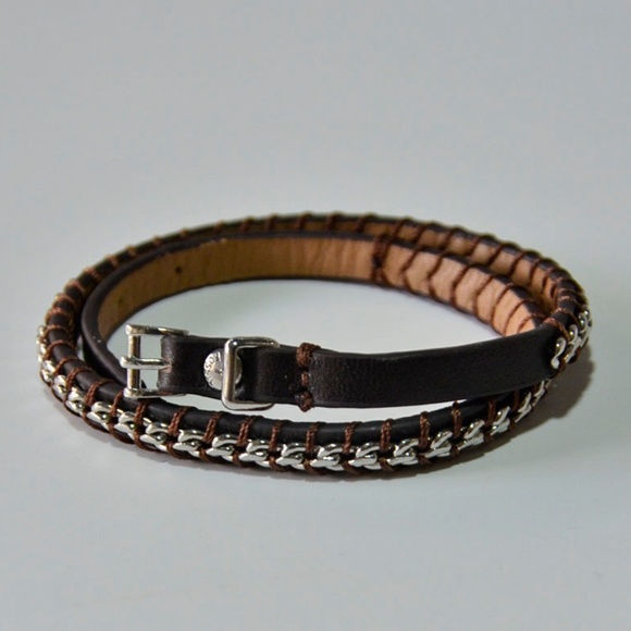 New FOSSIL Chain Double Wrap bracelet Chocolate - Picture 3 of 5