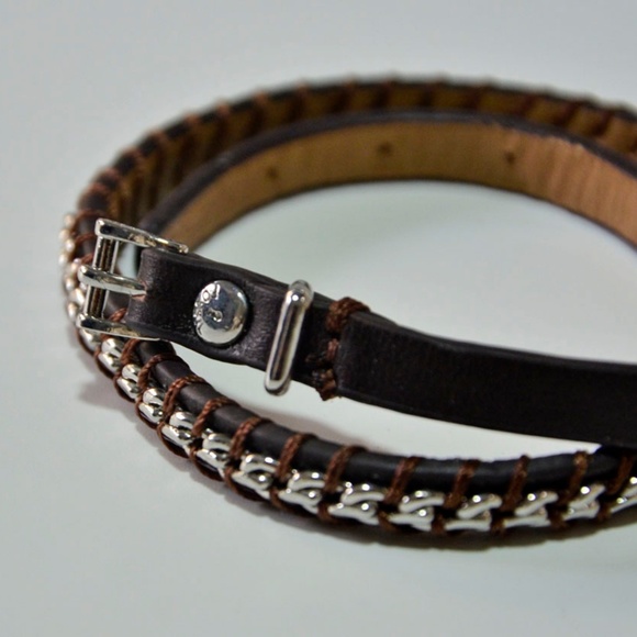 New FOSSIL Chain Double Wrap bracelet Chocolate - Picture 4 of 5